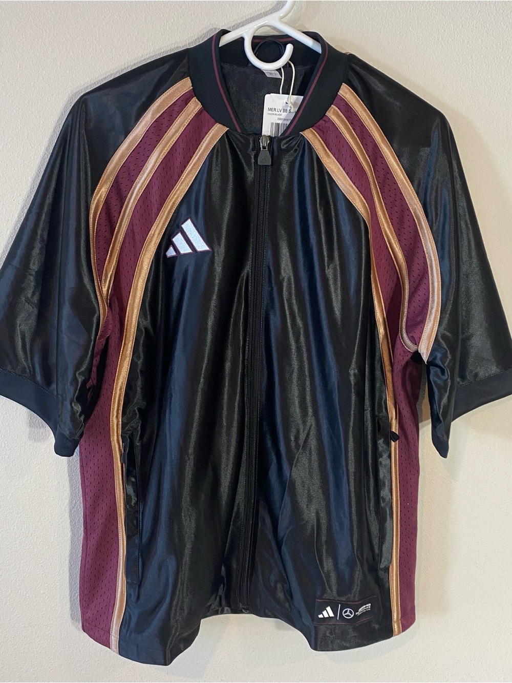 Adidas Mercedes F1 Formula One Team Jersey Raglan Zip-up Red Gold $85 - Small